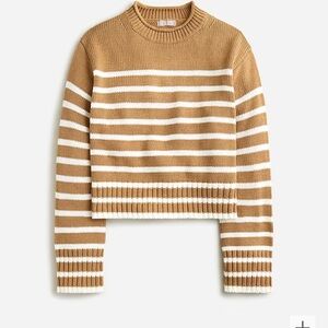 J. Crew Rollneck sweater in stripe camel ivory size small